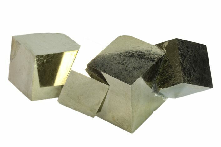 Shiny, Natural Pyrite Cube Cluster - Navajun, Spain #133583